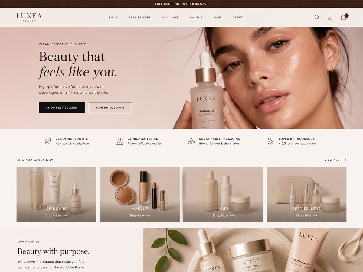Luxéa Beauty — website by Walsh Digital Co.